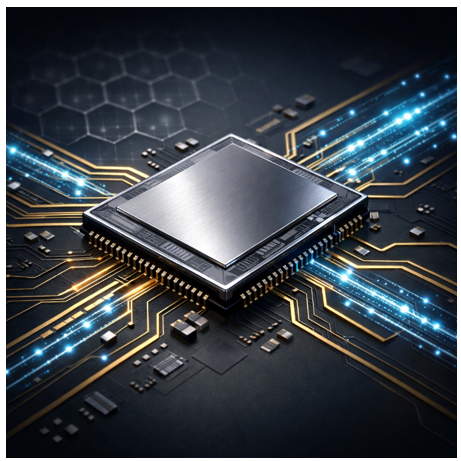 DRAM memory chip with circuit patterns